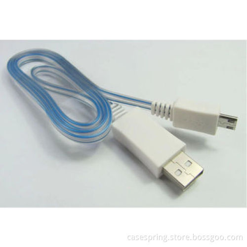 Factory wholesale colorful LED light micro data cable for cellphone